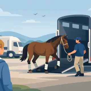 Een onervaren paard laten transporteren