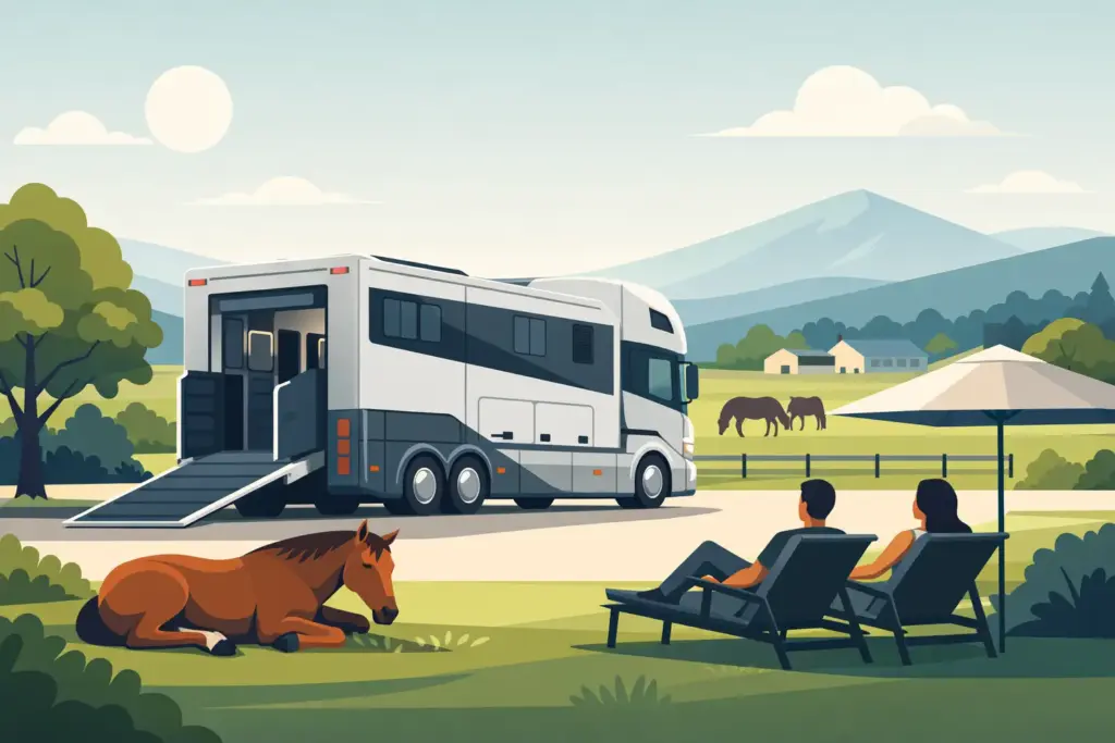 Krismar horsetruck paardenvervoer met rust