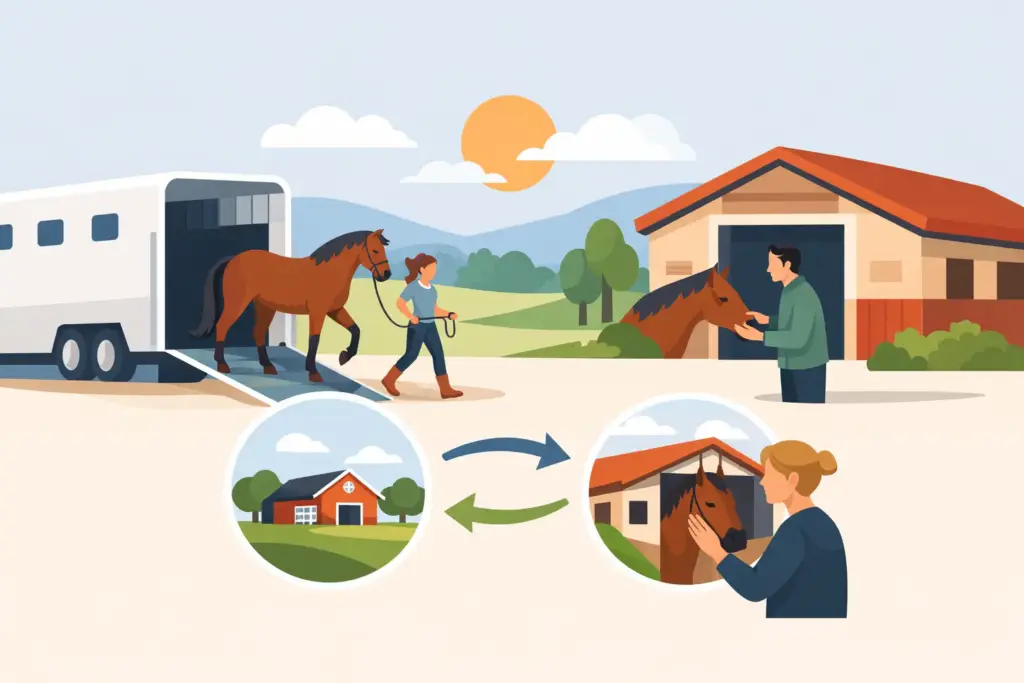 Paard verhuizen naar nieuwe stal zonder onrust