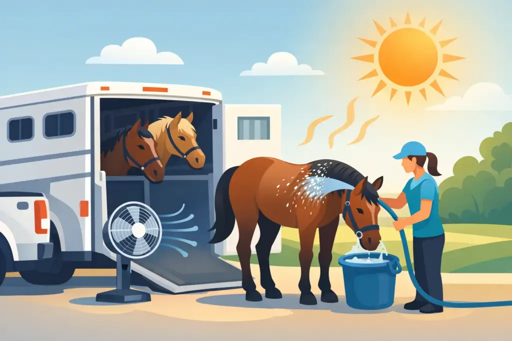 Paarden vervoeren bij warm weer zonder hittestress