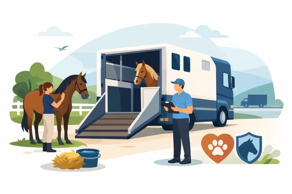 Gids voor dierenwelzijn tijdens paardenvervoer